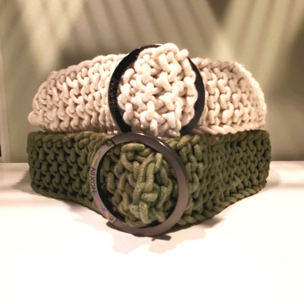 2 Nixon Woven Cotton Women's Ladies  Belt Sz M/L